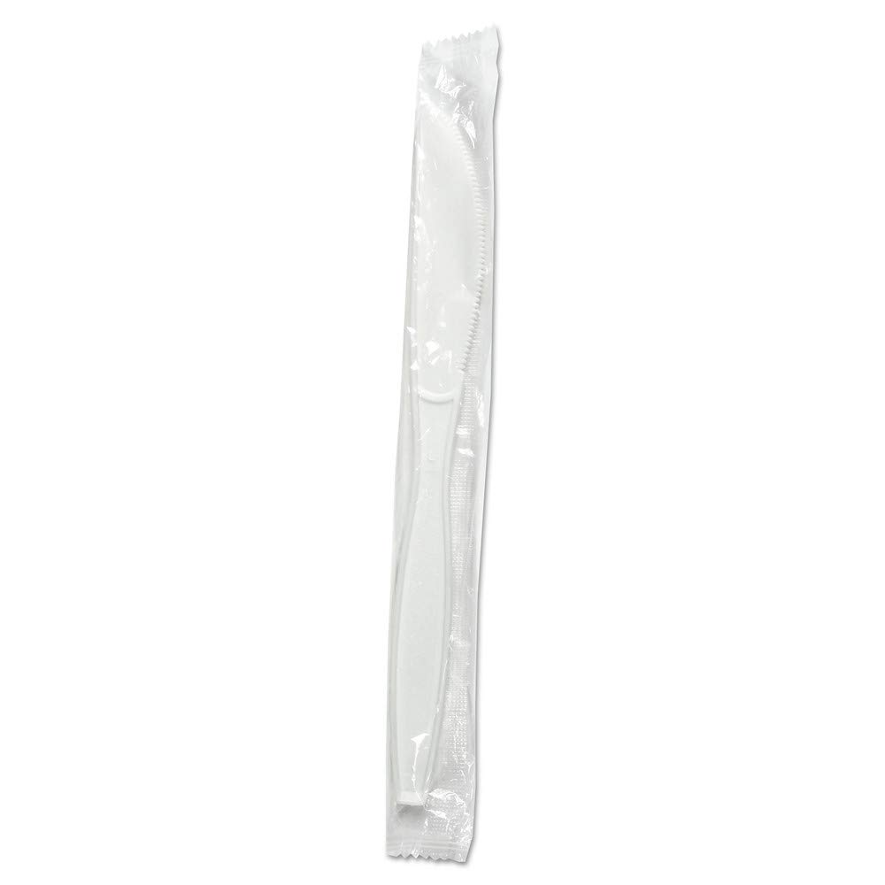 Boardwalk BWKKNIHWPPWIW Heavyweight Wrapped Polypropylene Knife - White (1000/Carton)