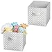 mDesign Juego de 2 Cajas organizadoras para Guardar Juguetes o Ropa en la habitación Infantil – Cajas Plegables cuadradas con asa – Cajas de Tela con diseño de Puntos – Gris y Blanco