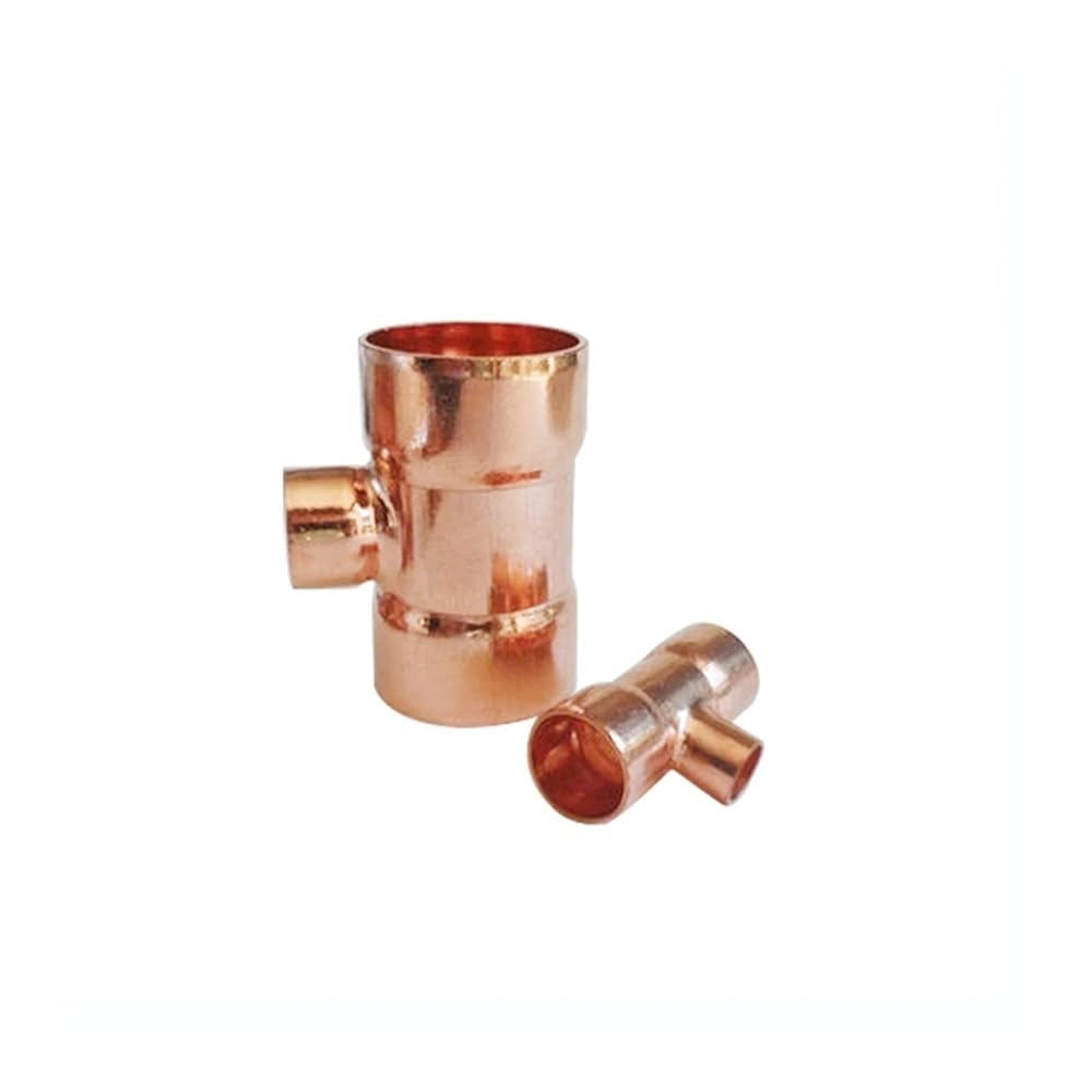 54mm 67mm To 15 16 22 28 42mm ID Reducing tee 3 Ways 99.9% Copper End Feed Solder Plumbing Fitting For Air Condition(67mmx42mmx67mm)