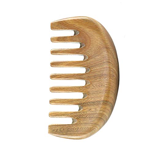 Louise Maelys Wide Tooth Wooden Hair Comb Anti-Static Massage Combs Sandalwood Detangler Comb for Curly Hair Pocket Wood Comb