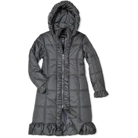 Rothschild Girls' Ruffle Trim Coat in Grey Cover