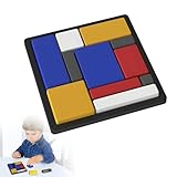 Juego de rompecabezas magnético creativo de madera-Tangram educativo con 128 cartas desafíos progresivos y 88 niveles 4 modos de juego portátil para niños, regalo educativo que estimula la lógica y la