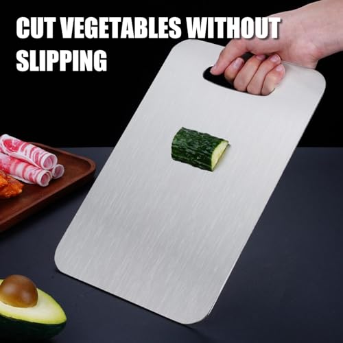Image of Titanium Cutting Board - 2026 New Upgrade 100% Pure Titanium Cutting Boards for Kitchen Double Sided Non Toxic Titanware Cutting Board,Hygiene Durable Dishwasher Safe Chopping Board (12 inchL x 9 inchW)