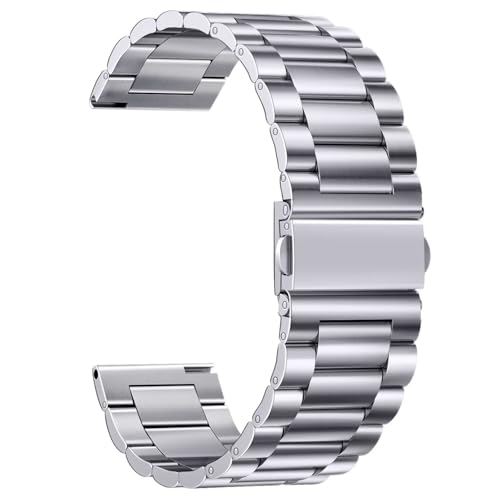 BAHDB Correa de reloj de metal de 14/16/18/20/22 mm, cierre rápido de acero inoxidable para hombre Mujer, 20mm, agate