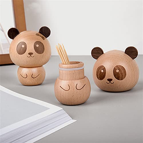 Houten Tandenstokerdoos, Tandenstokerdispenser, Cartoon Mini-panda Tandenstokerhouder, Creatieve Draagbare… - Image 7