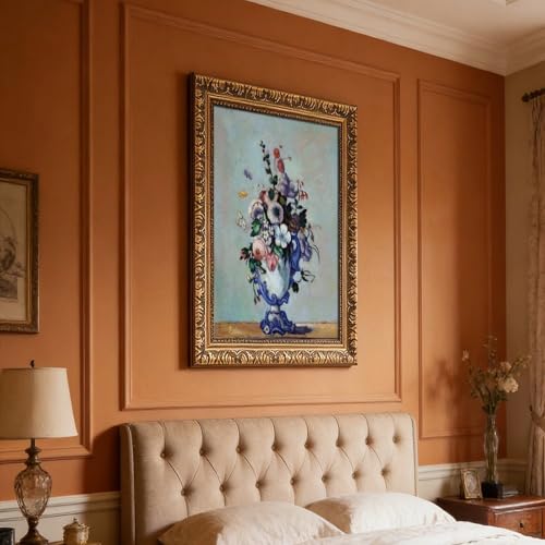 Toile fleurs vase rococo Cezanne pour decoration de chambre elegante - 7