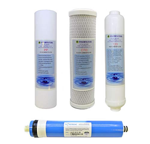 Finerfilters, 4 etapas ósmosis inversa doméstica, paquete de filtros de repuesto 50GPD membrana