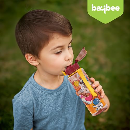 Image of BAYBEE Space 700ml Sipper Bottle for Kids, Anti-Spill Sippy Water Bottle- BPA Free |Sippy Cup, Baby Bottle Sippers | Sipper Water Bottle for Kids Infants & Toddlers 6 Months to 9 Years (Orange)