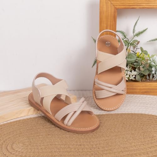 Image of Toddler Girls Sandals Little Girl Summer Flat Sandal Baby Open Toe Outdoor Beach Holiday Dress Shoes