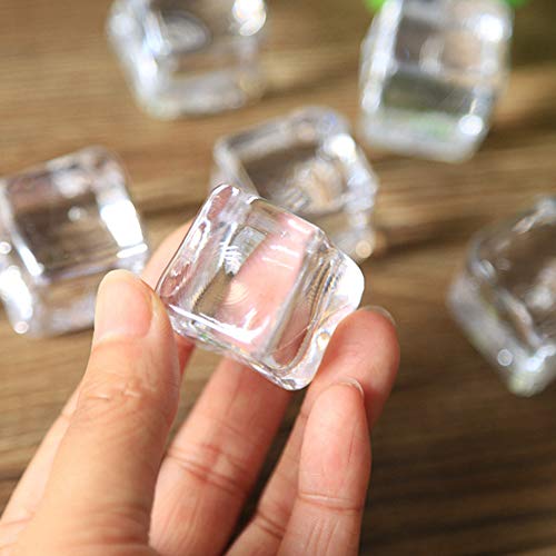 Cubos de hielo falsos acrílicos transparentes 20mm 50 piezas miniatura 7