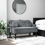 Massbinet Bank mit Kissen Sofa 2 Sitzer Couch Kleine Loveseat mit Samt-Optik Modern Polstersofa für Wohnzimmer Schlafzimmer kleinen Raum Dunkelgrau 120,5 x 65 x 75 cm Samt