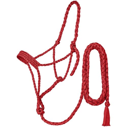 Tough 1 Mule Tape Halter w.Lead Horse Red Fun