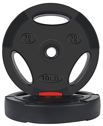 BalanceFrom Vinyl Standard 1-Inch Plate Weight Plate for Strength Training, Weightlifting and Crossfit, Pair