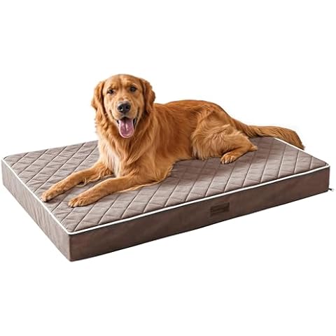 SunStyle Home Orthopedic Dog Beds for XX-Large Dogs, XX-Large Dog Bed with Egg Crate Foam Support, Non-Slip Bottom & Removable Washable Cover Mattress Pet Mat Bed（Brown） Cover