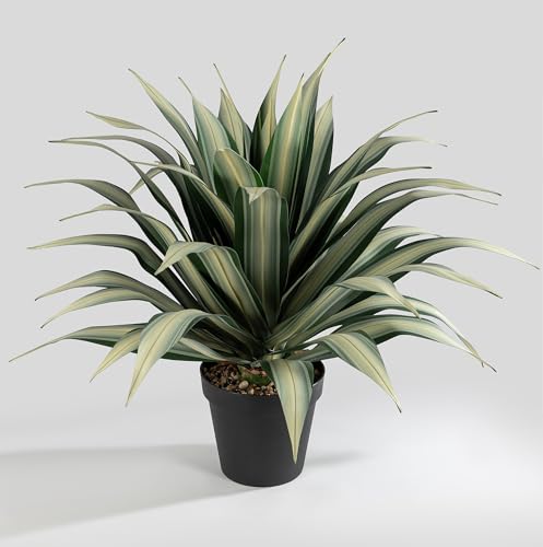 SUNPRAIRIE Life-Like Extra Large 34 Inch Tall Artificial Agave Plant.