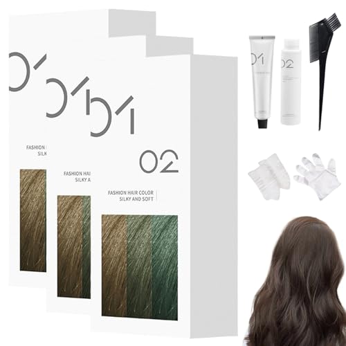 Tinte Capilar Suave Casero, 200 Ml, Crema Permanente, Brillo Natural, Fórmula Suave, Para Todo Tipo De Cabello, Fácil Aplicación En Casa (3,A77 - Castaño oscuro)