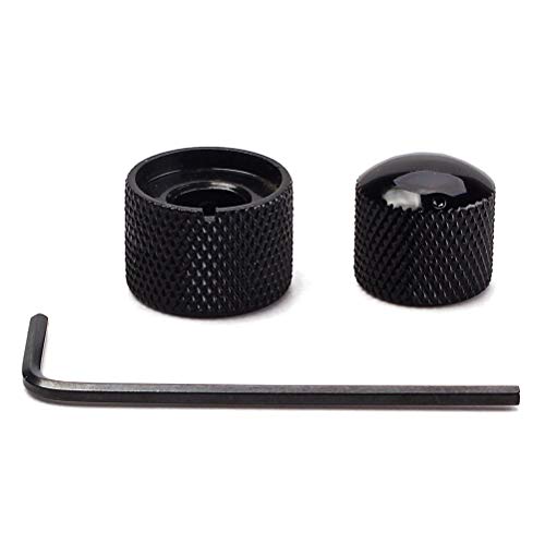 Preisvergleich Produktbild Gitarre Knöpfe Potiknöpfe Bedienknöpfe Volume Dual mit für Fender Strat Telecaster Gibson E-Gitarre Bass (Schwarz)