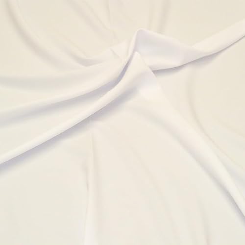 EU Fabrics Bio Stretch Fabric | Upholstery Material for Dressmaking | Ideal for Suiting, Trousers, and Jackets | Stretchy Fabric by The Metre (White, Sample 10x10cm)