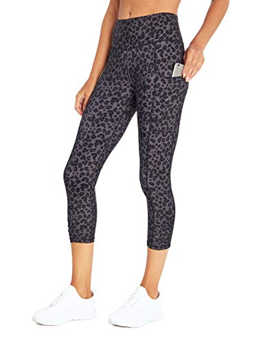 Jessica Simpson Sportswear Movement Capri Legging, Black Painted Leopard, X-Large