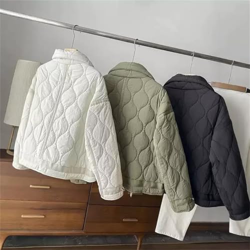 Women's Webbing Stitching Quilted Cotton Coat Casual Loose Silhouette Warm Outerwear Daily Wear2