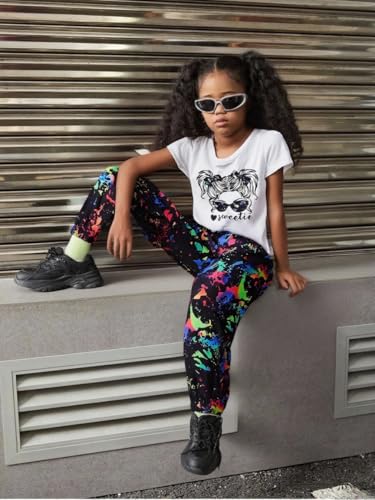 Image of Tween Girl Clothes 2 Piece Outfit Summer Short Sleeve Top + Jogger Pants Spring Fall Clothing Set Size 4-14 Years