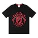 Manchester United FC Official Mens Loungewear Short Pyjamas Black Crest Medium