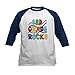 CafePress Bright Colors 3Rd Grade Kids Baseball Jersey Kids Cotton Baseball Jersey, 3/4 Raglan Sleeve Shirt Navy/White