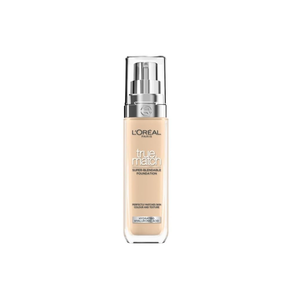 L'Oreal Paris True Match Liquid Foundation with Hyaluronic Acid & SPF 17 30ml, 2N, Women