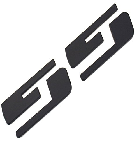 Image of Aimoll 3 Pair SS Emblems Badges Nameplates 3D Logo for Chevrolet Silverado Gmc Sierra (Matte Black)