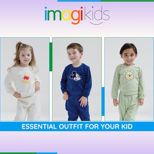 Disney Junior Lightweight Ribbed Velour Sweatshirt and Jogger Pants Outfit Set Infant to Big Kid Sizes (12 Months - 14-16)3