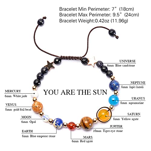 Solar System Galaxy Bracelet - The Eight Planets Guardian Star Lava Rock Stretch Yoga Chakra Aromatherapy Essential Oil Diffuser Bracelet for Men & Women2