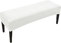 Vista 13 de FORCHEER Funda de banco para comedor de color marrón de 51-54 pulgadas de largo x 18 pulgadas, apariencia de cuero, funda elástica rectangular