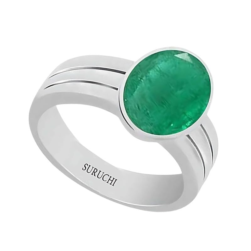 Sterling Silver Emerald/Panna Astrological Gemstone 10.25 Ratti or 9.5 Carat 925 Bis Hallmark Ring for Men & Women-image-22