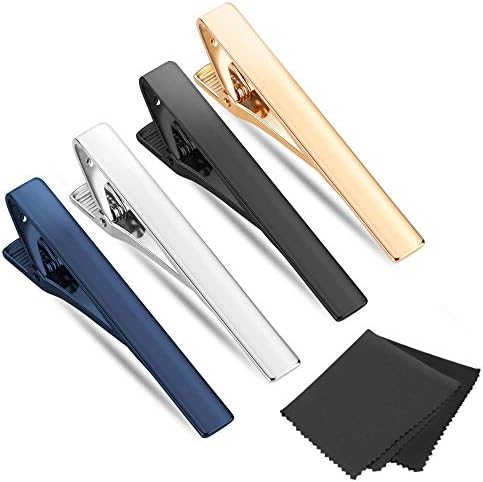 Selizo 4Pcs Tie Clip Tie Bar Tie Clips For Men