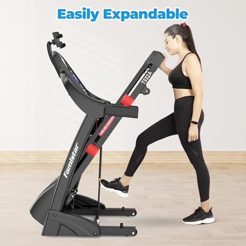 Image of Folding Treadmill, 4.5HP Incline Treadmill with 300 lbs Capacity, Treadmill for Home with 15 Auto Incline, LED Display, 64 Programs, 10MPH Speed, Smart APP