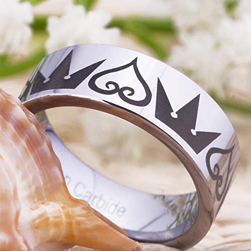 CLOUD DANCER Cosplay Jewelry 8mm Silver Pipe Kingdom Hearts & Crowns Design Ring Wedding Ring Engagement Ring-Free Inside Engraving3