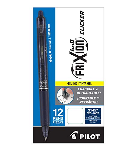 PILOT FriXion Clicker Erasable Gel Ink Pens, 0.7mm, Navy Ink, 12-Pack - image 2