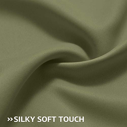 Image of COSVIYA Grommet Blackout Room Darkening Sage Curtains 72 inch Length | Thick Polyester Light Blocking Insulated Thermal Window Curtain Drapes for Bedroom /Living Room,52x72 inches,2 Panels