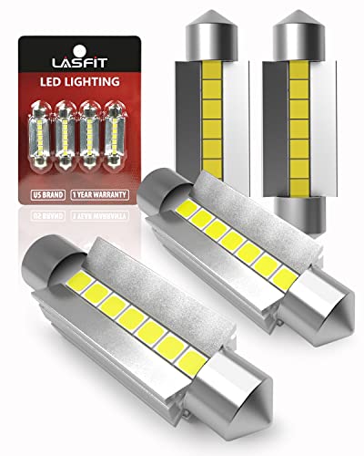 LASFIT Super Bright 578 LED Bulb 42mm Festoon 211-2 212-2 214-2 560 12844 Canbus Error Free 1.65 inch Upgraded for Dome Map Door Interior Door Trunk Glove Box Vanity Mirror Lights Xenon White (4pcs)