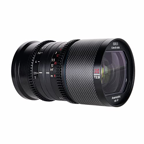 Image of SIRUI Saturn 35mm T2.9 1.6X Full Frame Carbon Fiber Anamorphic Lens, Cine Lens for E Mount Cameras, 418g (Neutral Flare)