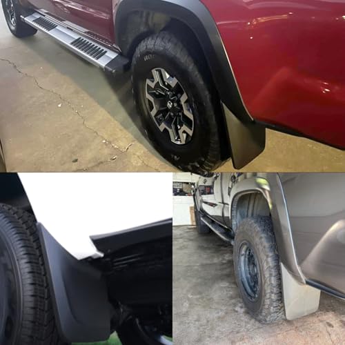Image of Set of 4 Pcs Mud Flaps Fit for Toyota Tacoma 2016 2017 2018 2019 2020 2021 （Not Fit SR Model ） No Drilling Required Guards Mudguards Mudflaps Mud Splash Guards (Driver and Passenger Side.