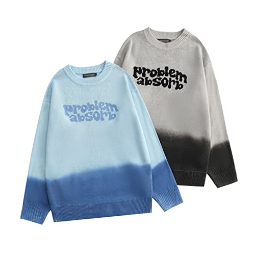 camisolas de pulôver masculinas Camisola de malha homens letra impressão gradiente pullover pares ca
