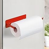 Magnetic Paper Towel Holder for Fridge Red,Heavy Duty Strong Magnet Backing for Toolbox,Grill,BBQ Griddles,RV Tailgates,Microwave,Fridge,Garage - Fit for Large Size of Paper Roll