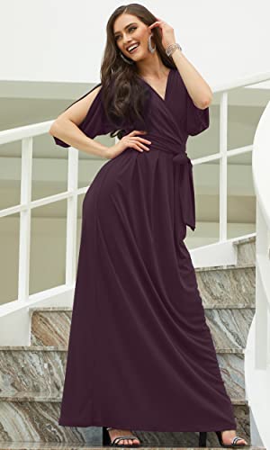 Image of KOH KOH Womens Long Pleated Flowy Modest Evening Wedding Guest Maxi Dress