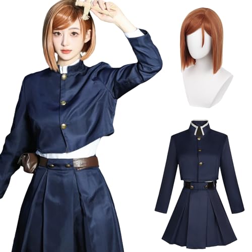 Enchakats Kugisaki Nobara Cosplay Costume Adult Anime Cosplay for Women Men Outfits Navy Blue (Kugisaki Nobara M)