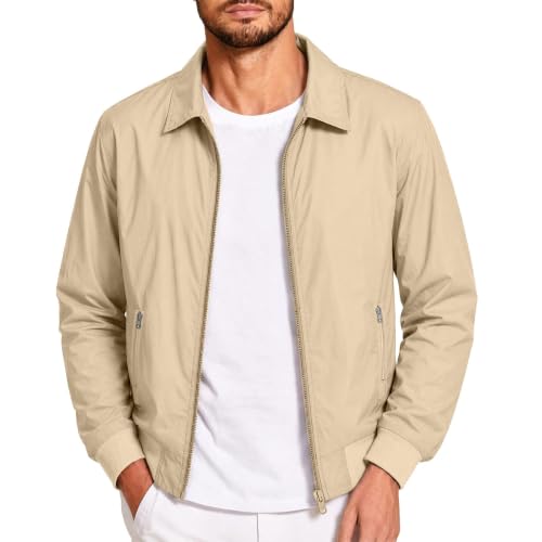 Aswuknt Mens Bomber Jacket Nylon Lightweight Full Zip Up Fall Jackets - image 6