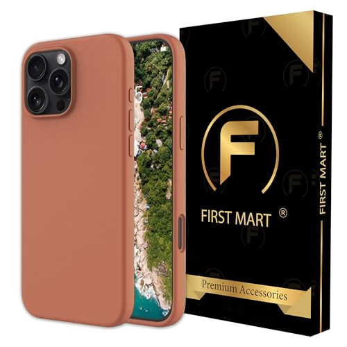 Image of FIRST MART Silicone Back Case for iPhone 16 Pro, Soft-Touch Phone Back Cover for Apple iPhone 16 Pro - Orange