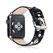 Designer Canvas and Leather Apple Watch Replacement Band for Women by Pantheon for the 38mm or 42mm, fits Apple iWatch 3, 2, 1 and Nike Edition