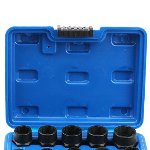 Extractor de tornillos hexagonales y tuercas en juego de 11 piezas de acero 6