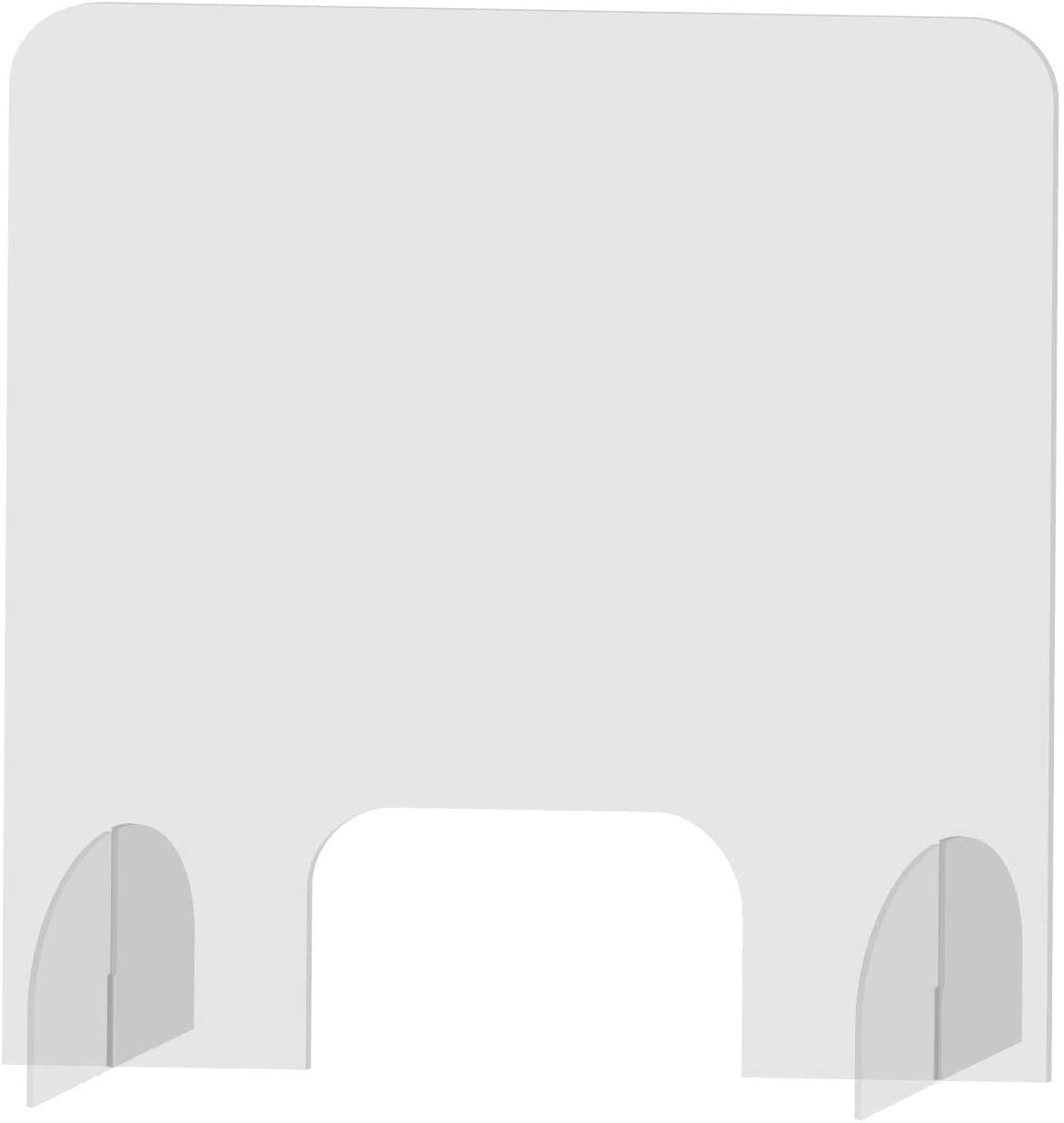 Oedim Pack 2 Mamparas de Protección de metacrilato 4mm. Transparente | Pantalla separadora metacrilato | Incluye peanas encajables | Medidas 50x66 cm